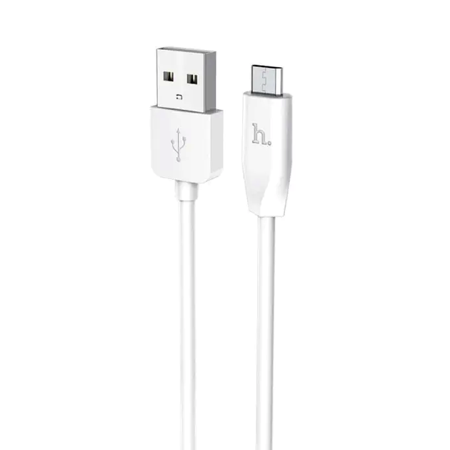 Кабель Hoco X1 Micro USB для зарядки и передачи данных с током 2.4А длина 1м белый износостойкий TPE - изображение 5