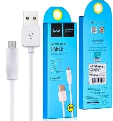 Кабель Hoco X1 Micro USB для зарядки и передачи данных с током 2.4А длина 1м белый износостойкий TPE - изображение 9