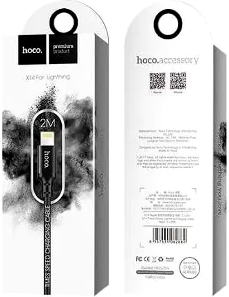 Кабель Hoco X14 Lightning для швидкого заряджання та синхронізації пристроїв з USB довжина 2 метри чорний - Фото 3 Кабель Hoco X14 Lightning для швидкого заряджання та синхронізації пристроїв з USB довжина 2 метри чорний - зображення 3