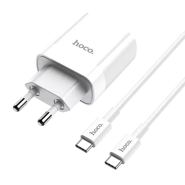 Мережевий зарядний пристрій Hoco C80A Rapido PD20W і QC3.0 для смартфонів планшетів із двома портами Type-C і USB - зображення 4