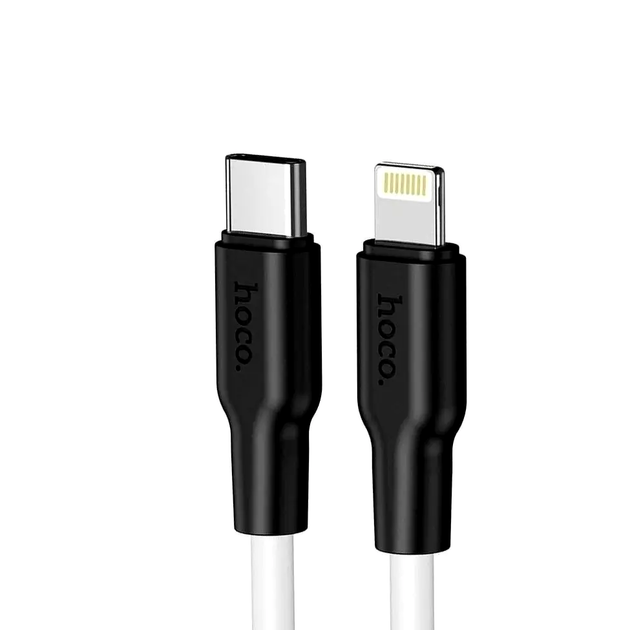 Кабель Hoco X21 Plus Silicone Lightning для заряджання та передавання даних 1 м чорний і білий із високою пропускною здатністю - Фото 9 Кабель Hoco X21 Plus Silicone Lightning для заряджання та передавання даних 1 м чорний і білий із високою пропускною здатністю - зображення 9