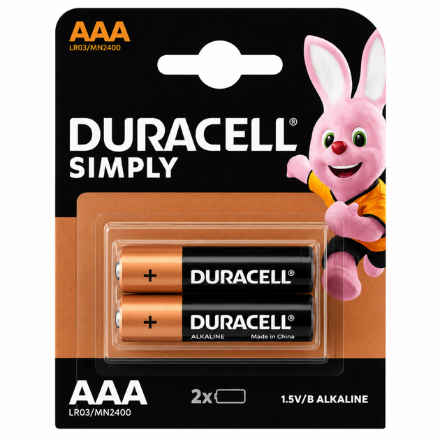 Батарейка DURACELL LR03 (АAA) MN2400 1x2 шт - Фото 2 Батарейка DURACELL LR03 (АAA) MN2400 1x2 шт - изображение 2
