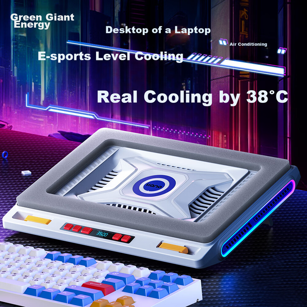 Охлаждающая подставка для ноутбука Llano V10 RGB Grey/White - изображение 2