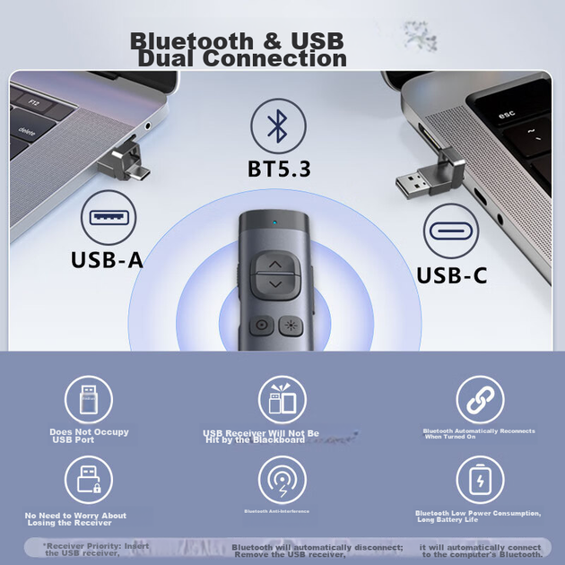 Лазерна указка NORWII з Bluetooth PPT ручкою для перегортання сторінок для вчителів, ручка дистанційного керування для білої дошки Seewo LED LCD-екран телевізора в класі All-In N97s з двома головками, зелене світло - Фото 4 Лазерна указка NORWII з Bluetooth PPT ручкою для перегортання сторінок для вчителів, ручка дистанційного керування для білої дошки Seewo LED LCD-екран телевізора в класі All-In N97s з двома головками, зелене світло - изображение 4