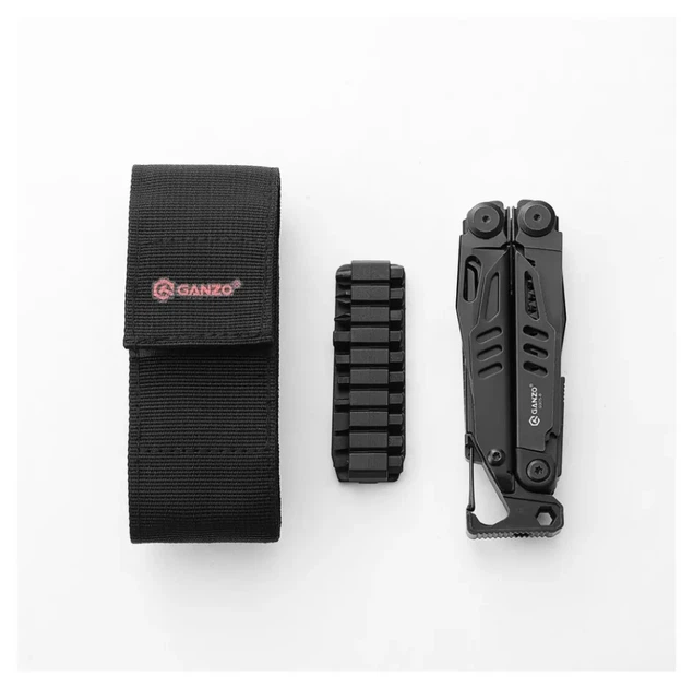 Мультитул Ganzo G305B, (18.2 см) 17 функцій, чорний + біти та чохол (FNR_G305B) - изображение 3