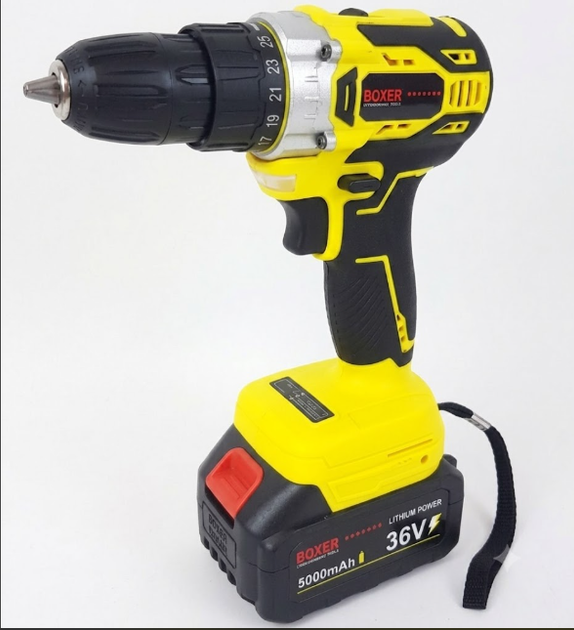 Набор аккумуляторного инструмента 4в1 BOXER BX-187Y 36V 5.0Ah – шуруповерт, гайковерт, перфоратор, УШМ - Фото 3 Набор аккумуляторного инструмента 4в1 BOXER BX-187Y 36V 5.0Ah – шуруповерт, гайковерт, перфоратор, УШМ - изображение 3