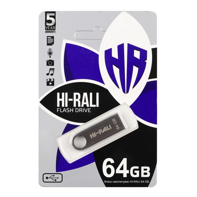 USB флеш-накопичувач Hi-Rali Shuttle 64gb - изображение 2