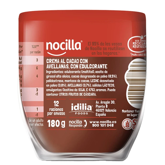 Шоколадная паста Nocilla Original 0% сахара 180 г - Фото 2 Шоколадная паста Nocilla Original 0% сахара 180 г - изображение 2
