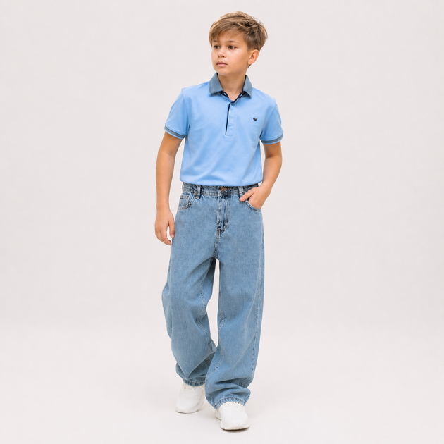 Джинсы Willmen подростковые широкие baggy skater,Голубой 170 - изображение 3