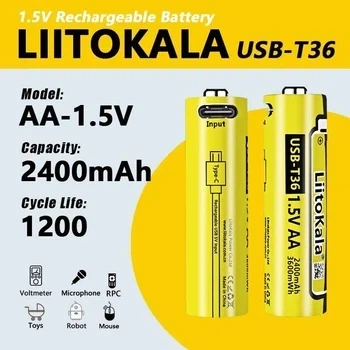 Акумулятор АА LiitoKala USB-T36 2400mAh 1.5V Li-Ion з зарядкою від USB Type-C - зображення 4