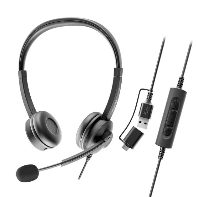 Гарнітура дротова Axtel Flow USB-C/USB-A B2C stereo headset - Фото 5 Гарнітура дротова Axtel Flow USB-C/USB-A B2C stereo headset - изображение 5