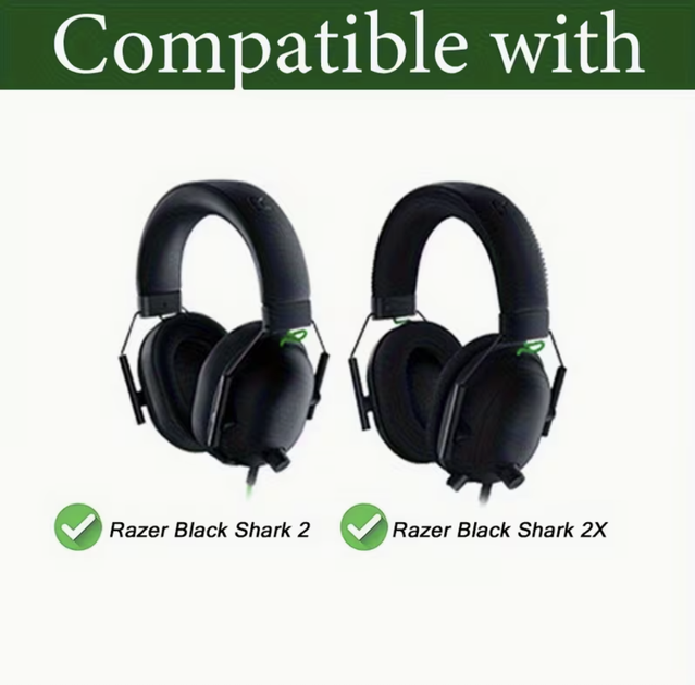 Амбушюры для наушников Razer Blackshark V2, V2 X black черные - изображение 2