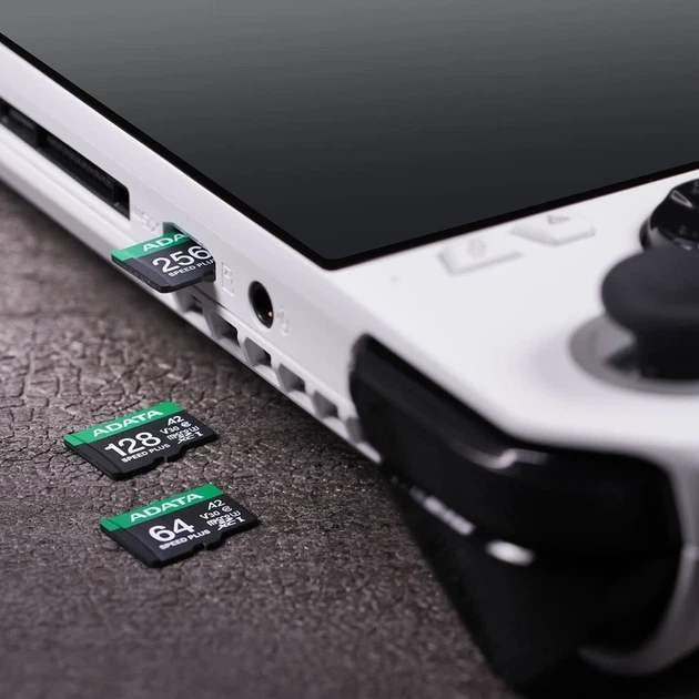 Карта пам'яті microSDXC (UHS-1 U3) A-DATA SPEED PLUS 256Gb Class 10 V30 A2 (R-180Mb/s W160Mb/s) (adapter SD) - Фото 7 Карта пам'яті microSDXC (UHS-1 U3) A-DATA SPEED PLUS 256Gb Class 10 V30 A2 (R-180Mb/s W160Mb/s) (adapter SD) - изображение 7
