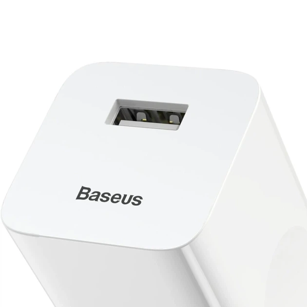Мережевий зарядний пристрій Baseus Home Charger 1USB QC3.0 12V/2A White - зображення 3