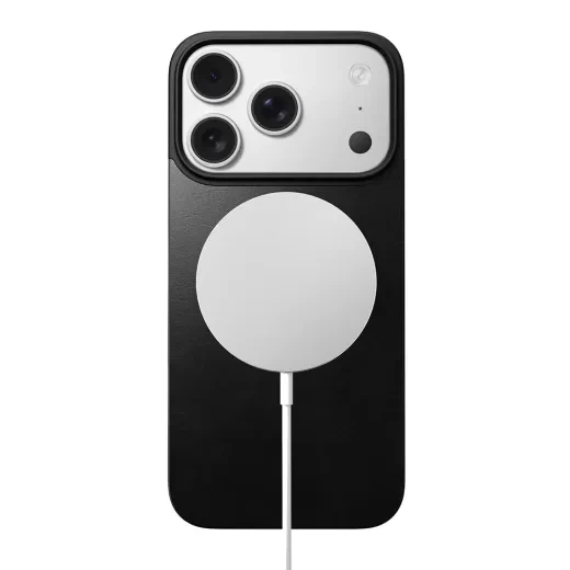 Кожаная магнитная накладка на заднюю панель Nomad Magnetic Horween Leather Back Black для iPhone 17 Pro (NM014414858) - изображение 2