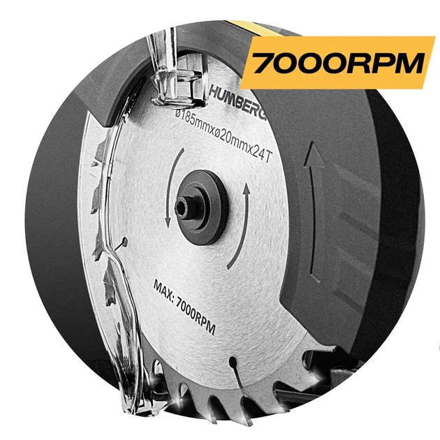 Pilarka tarczowa Humberg HM-420 do drewna 1200 W 542000 (5903890630959) - obraz 4