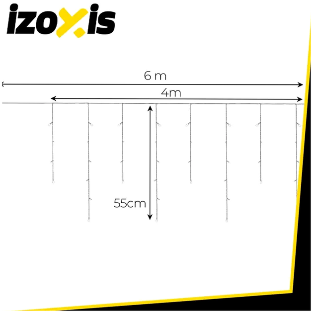 Светодиодная гирлянда 100 LED 4 метра для улицы теплый белый Izoxis SE0749 - Фото 3 Светодиодная гирлянда 100 LED 4 метра для улицы теплый белый Izoxis SE0749 - изображение 3