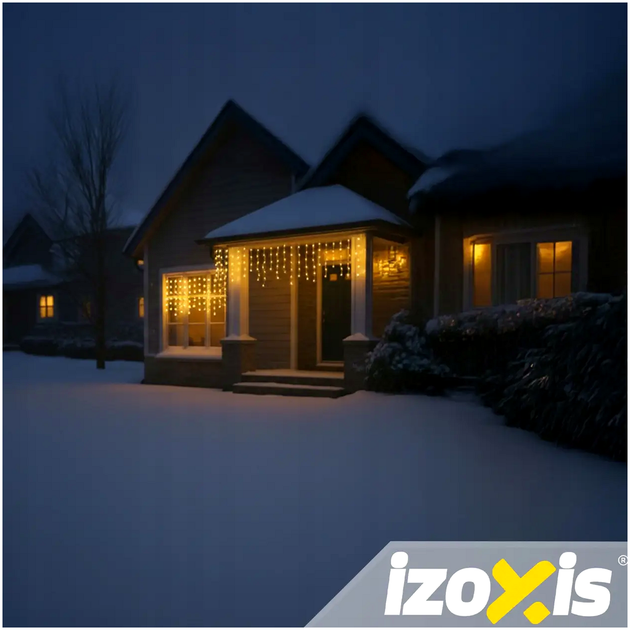 Светодиодная гирлянда 100 LED 4 метра для улицы теплый белый Izoxis SE0749 - Фото 5 Светодиодная гирлянда 100 LED 4 метра для улицы теплый белый Izoxis SE0749 - изображение 5