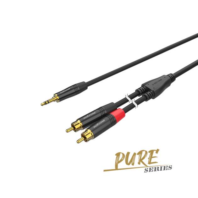 Аудиокабель Roxtone PACC150L2, mini-Jack - 2 x RCA, 2 м - Фото 1 Аудиокабель Roxtone PACC150L2, mini-Jack - 2 x RCA, 2 м - изображение 1