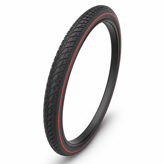 Покришка велосипедна Deli Tire 28×1.75 (47-622) з червоною смугою для міського велосипеда, Індонезія - Фото 1 Покришка велосипедна Deli Tire 28×1.75 (47-622) з червоною смугою для міського велосипеда, Індонезія - зображення 1