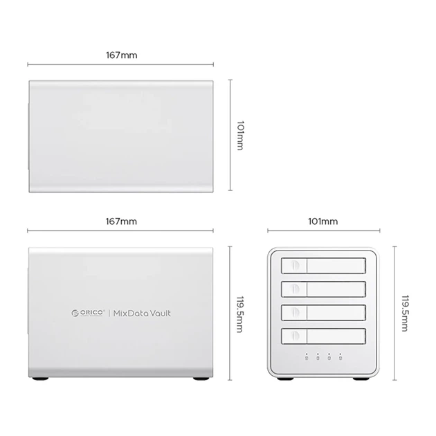Disk Array Orico 8848U4 4-bay M.2 NVMe SSD White (6942227173294) - изображение 2