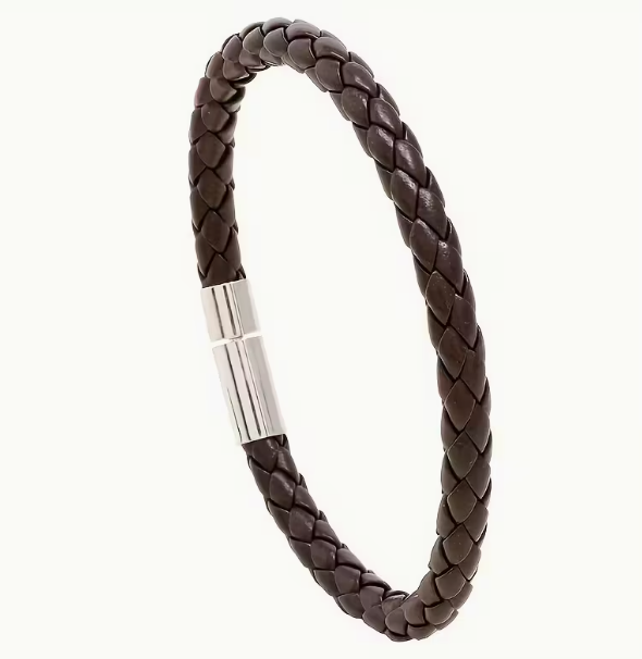 Комплект 2 стильних плетених браслетів Retro Braided, чорний з коричневим, для чоловіків з екошкіри - изображение 6