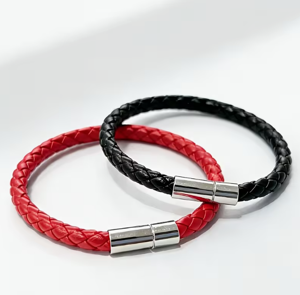 Комплект 2 стильних плетених браслетів Retro Braided, чорний з коричневим, для чоловіків з екошкіри - изображение 3