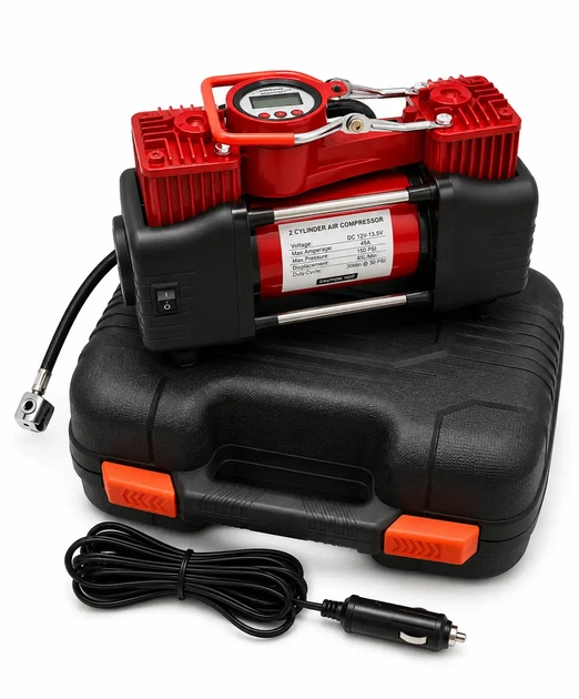 Автомобильный двухпоршневой компрессор Linder 12V 85 л/мин - изображение 5