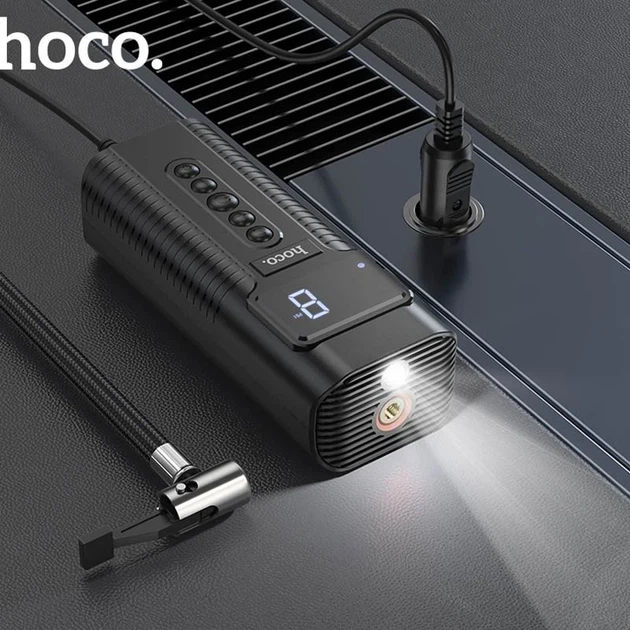 Автомобильный насос Hoco PH55 Roys 2.5 бар ABS черный - изображение 7