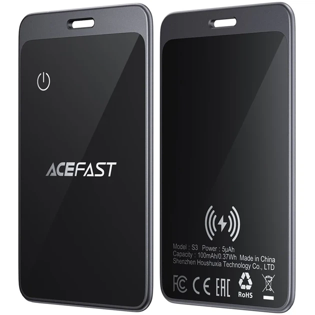 Трекер Acefast S3 Metal Card 100 мАч алюминий 85,5х53,5х2 мм - изображение 3