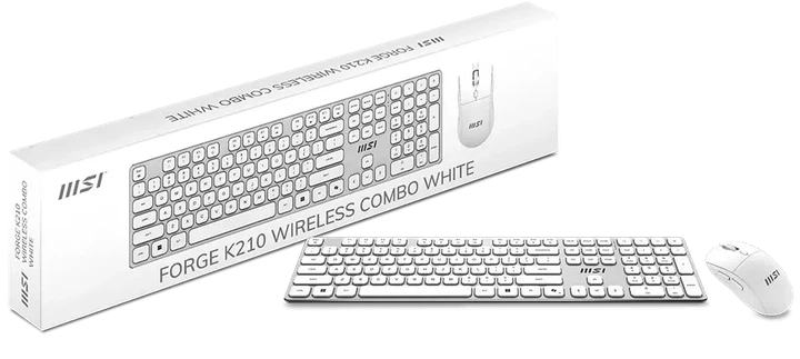 Комплект беспроводной MSI FORGE K210 Wireless Combo White USB White (FORGE K210 W COMBO WHITE) - Фото 5 Комплект беспроводной MSI FORGE K210 Wireless Combo White USB White (FORGE K210 W COMBO WHITE) - изображение 5
