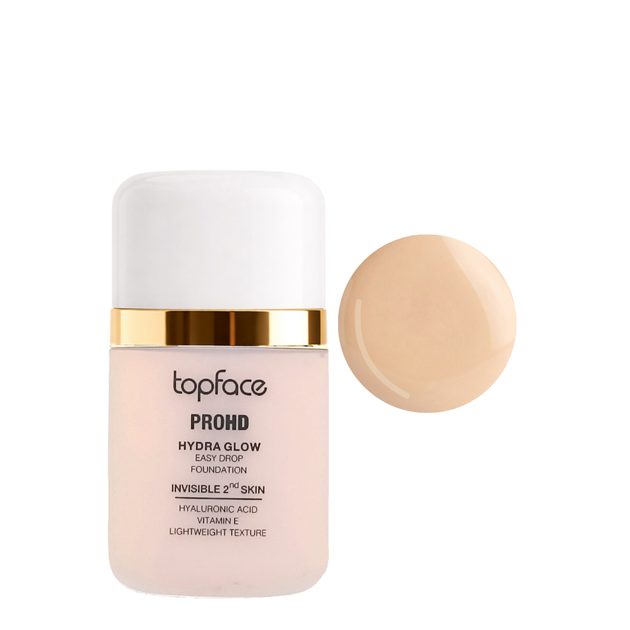 Тональная основа Topface PROHD Hydra Glow Easy Drop жидкая, 30 мл (PT477), 02 Porcelain Veil Холодная бежевая - Фото 2 Тональная основа Topface PROHD Hydra Glow Easy Drop жидкая, 30 мл (PT477), 02 Porcelain Veil Холодная бежевая - изображение 2