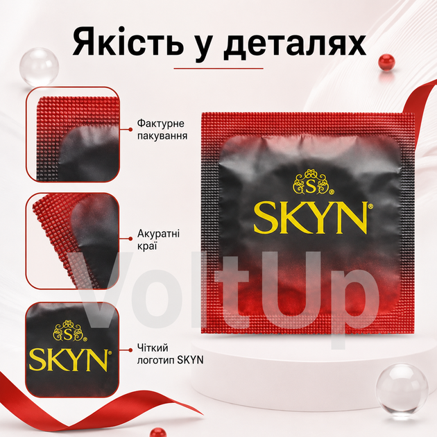Презервативи SKYN Intense Feel 3 шт поштучно, безлатексні з поліізопрену, рельєфні 54 мм - зображення 4