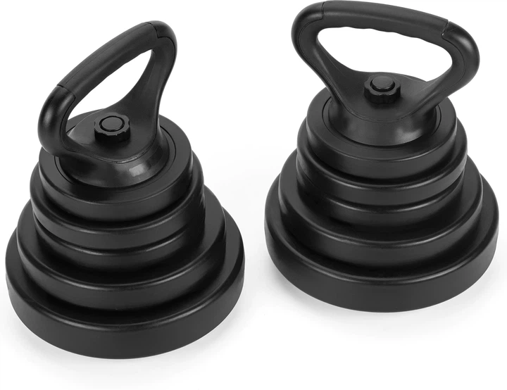 Zestaw hantli kompozytowych 2 x 20kg + kettlebell 3w1 Gymtek G-42297 Czarny (5905884422977) - obraz 6
