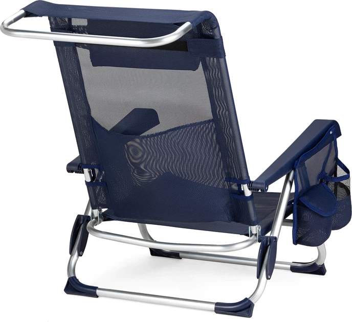 Пляжне крісло Outtec 2 в 1 з функцією шезлонга Sun Flex Темно-синє 198281 (5905884424131) - зображення 2