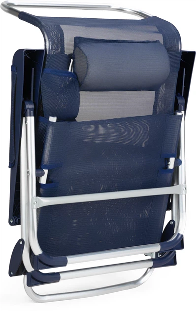 Пляжне крісло Outtec 2 в 1 з функцією шезлонга Sun Flex Темно-синє 198281 (5905884424131) - зображення 7