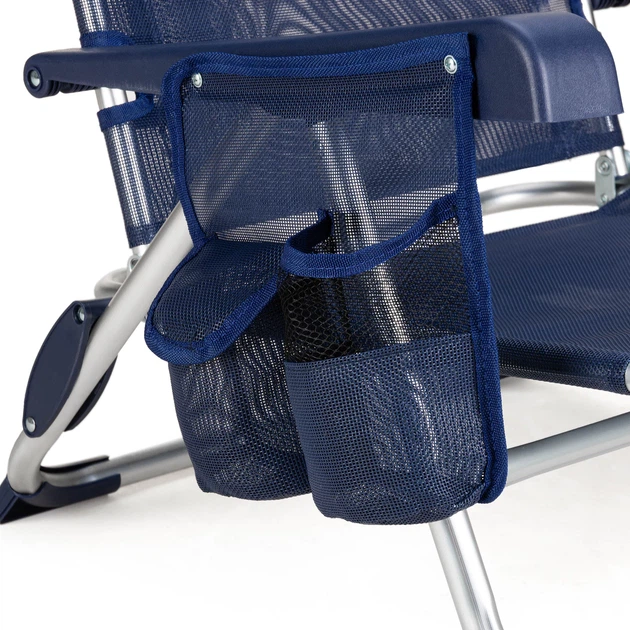 Пляжне крісло Outtec 2 в 1 з функцією шезлонга Sun Flex Темно-синє 198281 (5905884424131) - зображення 9