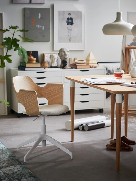 Конференц-стілець, шпон дуба з білою морилкою/бежевий IKEA FJÄLLBERGET 803.964.22 - Фото 4 Конференц-стілець, шпон дуба з білою морилкою/бежевий IKEA FJÄLLBERGET 803.964.22 - изображение 4
