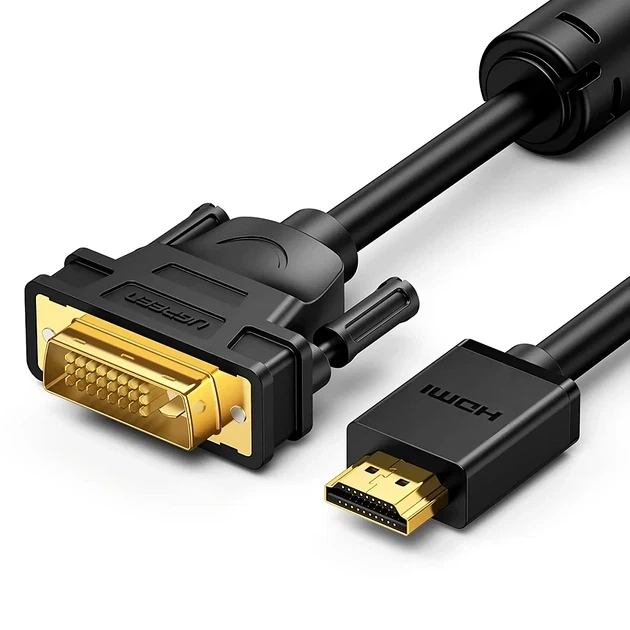 Кабель Ugreen HD106 HDMI to DVI Cable 2m чорный (10135) - Фото 1 Кабель Ugreen HD106 HDMI to DVI Cable 2m чорный (10135) - зображення 1