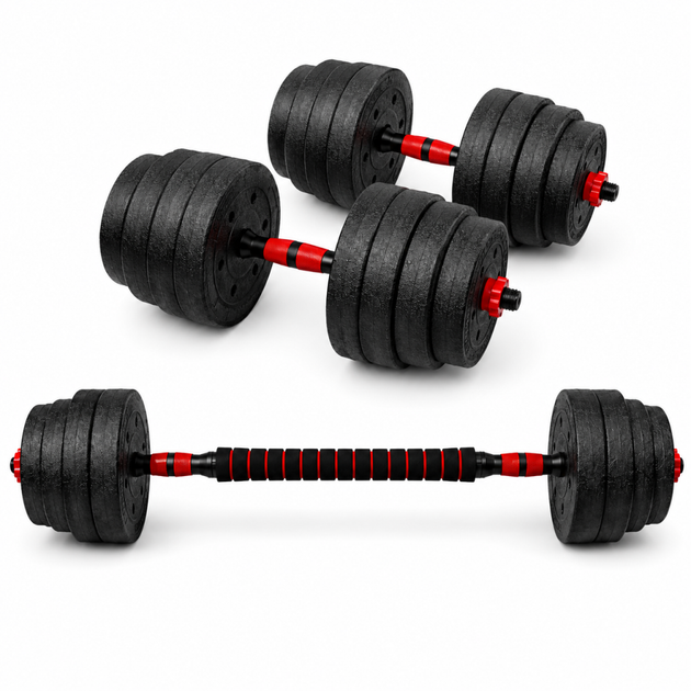 Гантели композитные со Штангой Champion X-venum 2шт 55см 16 кг Черно-Красный - Фото 1 Гантели композитные со Штангой Champion X-venum 2шт 55см 16 кг Черно-Красный - изображение 1