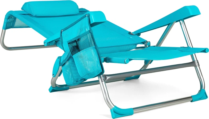 Пляжне крісло Outtec 2 в 1 з функцією шезлонга Sun Flex Бірюзове 186214 (5905884421765) - зображення 5
