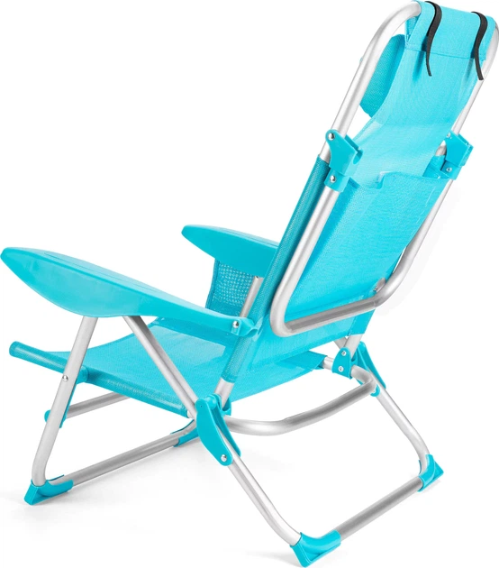 Пляжне крісло Outtec 2 в 1 з функцією шезлонга Sun Lite Бірюзове 187737 (5907766662716) - зображення 3