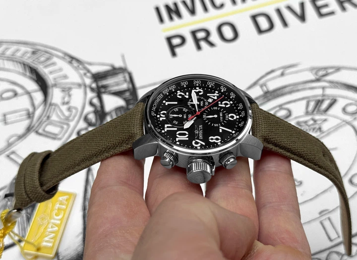 Мужские часы Invicta 1873 Aviator Армейский Military Style 46 мм 100 MT - изображение 6
