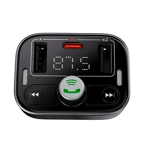 FM-трансмиттер Baseus S-09 Lite черный для автомобиля с Bluetooth и USB Type-C быстрая зарядка 35 Вт - изображение 4