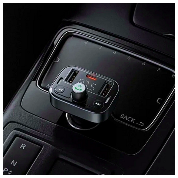 FM-трансмиттер Baseus S-09 Lite черный для автомобиля с Bluetooth и USB Type-C быстрая зарядка 35 Вт - изображение 5
