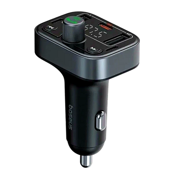 FM-трансмиттер Baseus S-09 Lite черный для автомобиля с Bluetooth и USB Type-C быстрая зарядка 35 Вт - изображение 6