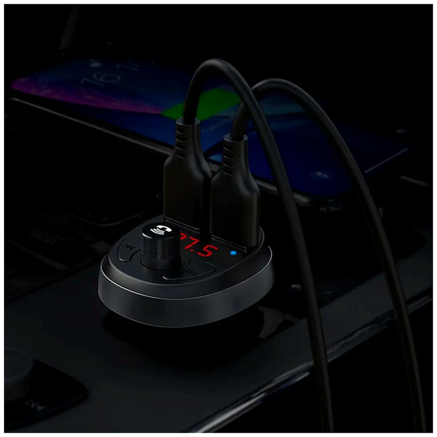 FM-трансмиттер McDodo Bluetooth автомобильное зарядное устройство с двумя USB портами для зарядки и передачи музыки - Фото 8 FM-трансмиттер McDodo Bluetooth автомобильное зарядное устройство с двумя USB портами для зарядки и передачи музыки - изображение 8