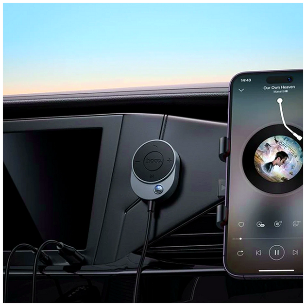 FM трансмиттер Hoco E150 Path Bluetooth приемник для автомобиля AUX подключение музыки и звонков - изображение 4