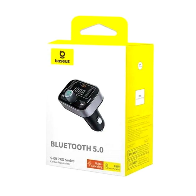 FM-трансмиттер Baseus S-09 Pro автомобильный зарядник с Bluetooth для музыки и быстрой зарядки устройств - изображение 2