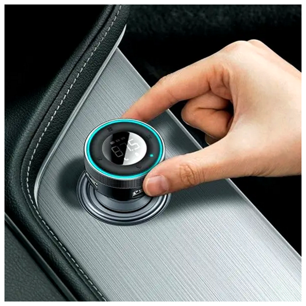 FM-трансмиттер Baseus Enjoy Car беспроводной MP3 зарядное устройство для автомобиля с Bluetooth 5.0 и двумя USB-портами - Фото 3 FM-трансмиттер Baseus Enjoy Car беспроводной MP3 зарядное устройство для автомобиля с Bluetooth 5.0 и двумя USB-портами - изображение 3